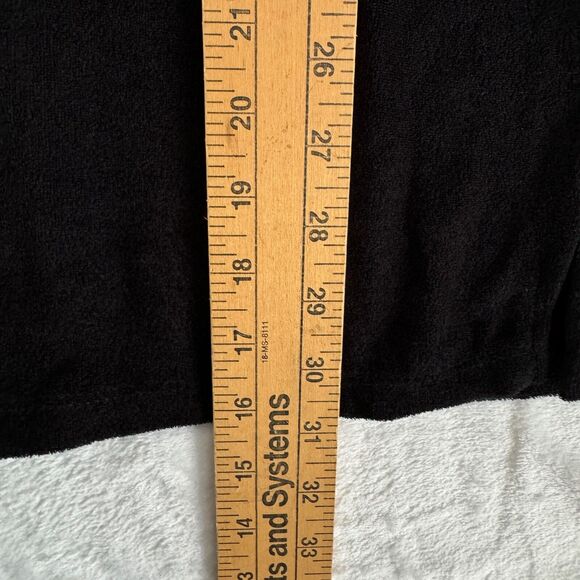 Time & Tru Swimsuit Cover Up Size Medium Black Terrycloth Lace Up Hooded - Picture 5 of 7